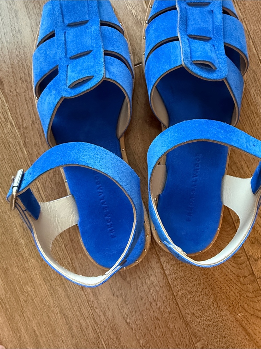Freda Salvador Sera Fisherman Sandal in Cobalt Suede 8 - Picture 6 of 10